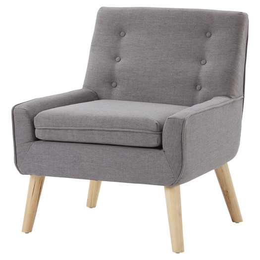 Reese Tufted Fabric Retro Side Chair - Steel Grey - Image 0