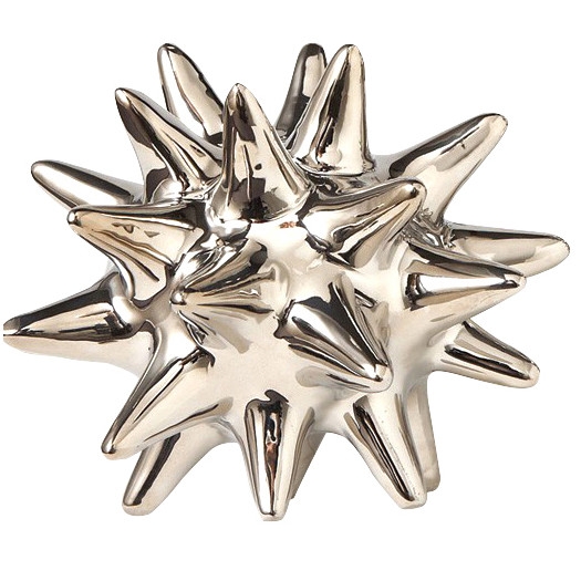 Urchin Shiny Silver Decorative Object - 5.5" - Image 0