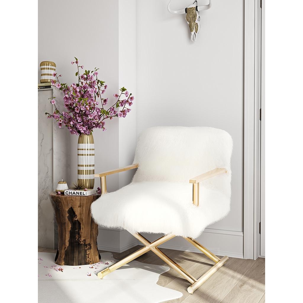 Sienna White Sheepskin Chair - Image 3