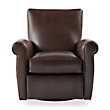 DUVALL 35" LEATHER SWIVEL RECLINER IN LEAR CHOCOLATE - Image 0