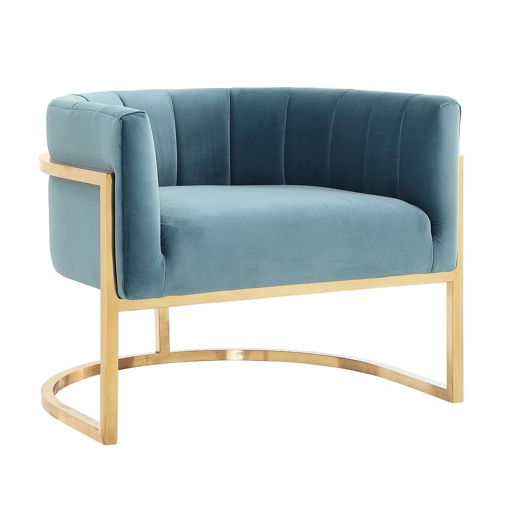 Magnolia Sea Blue Chair with Gold Base - Image 0