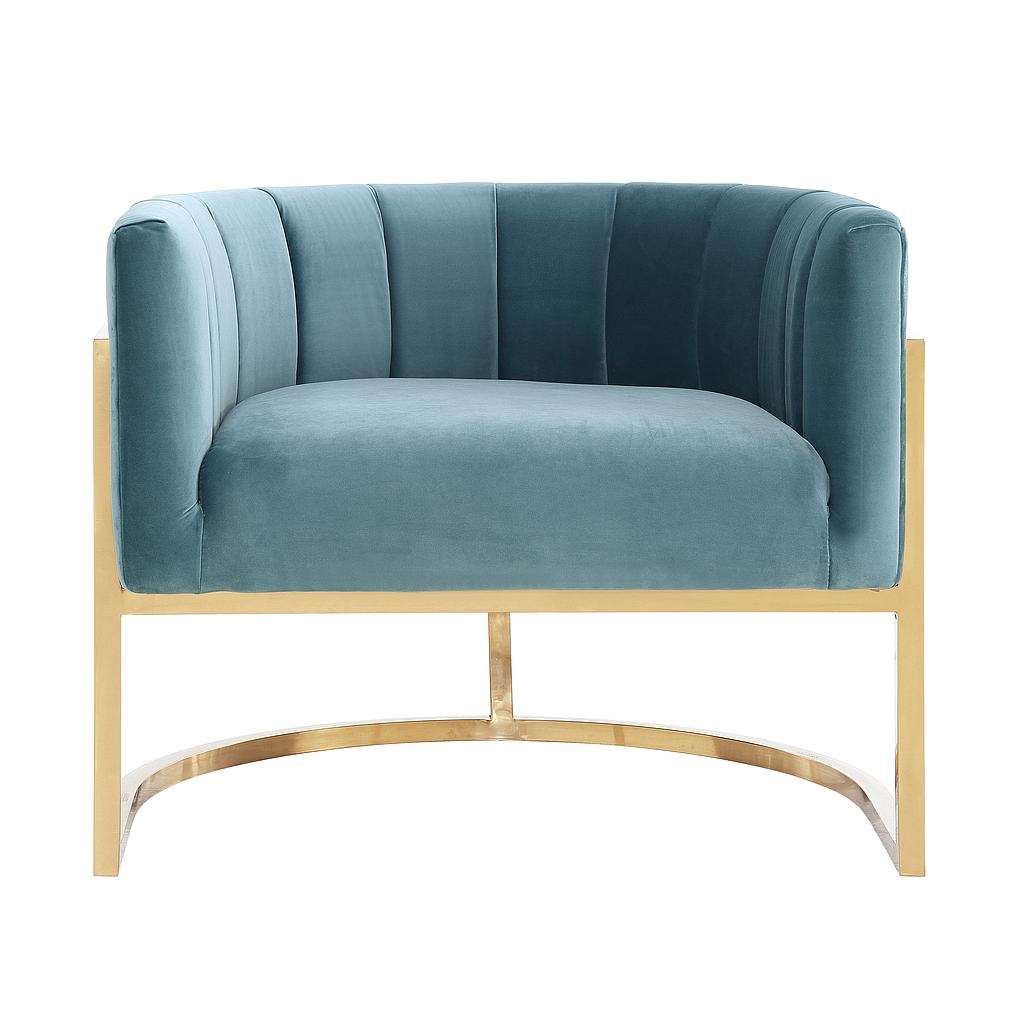 Magnolia Sea Blue Chair with Gold Base - Image 1