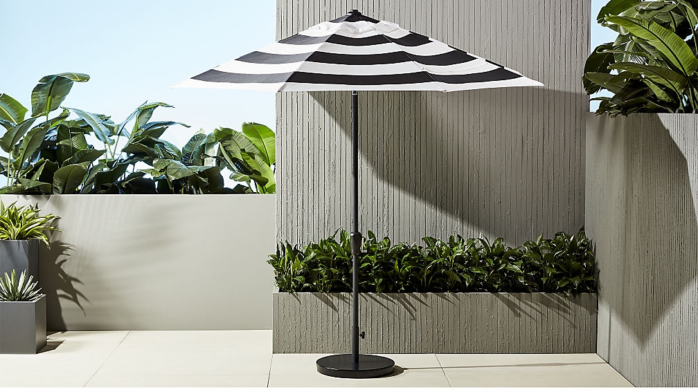 shadow round black and white stripe umbrella - Image 1