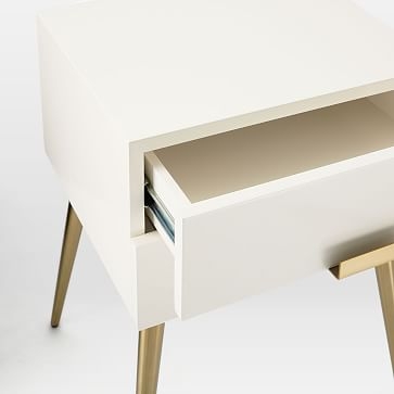 Hayworth Nightstand - White Lacquer (White Glove Delivery) - Image 1
