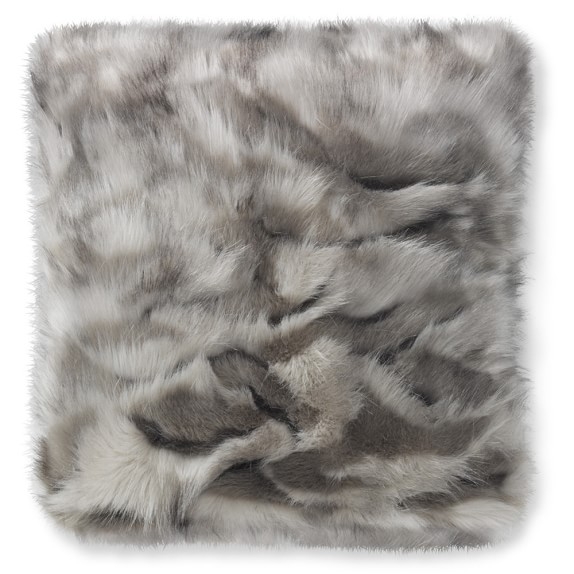 Faux Fur Pillow Cover, Gray Fox - Image 0