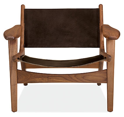Lars Leather Lounge Chair -Sellare smoke, walnut - Image 0