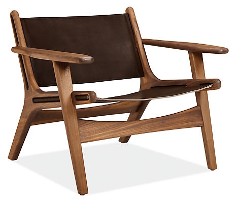 Lars Leather Lounge Chair -Sellare smoke, walnut - Image 1