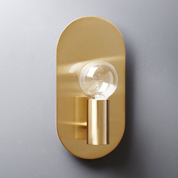plate brass wall sconce - Image 0
