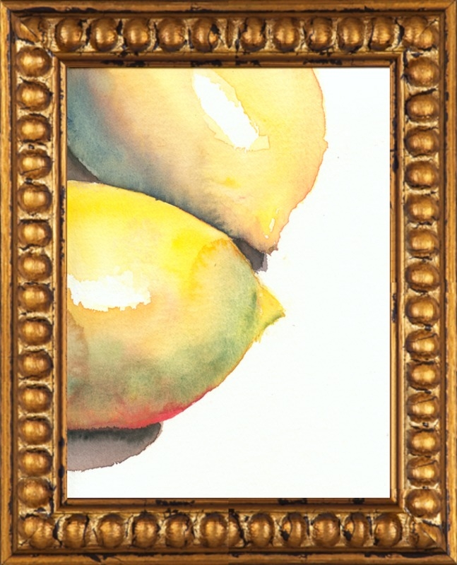 Lemons - 8" x 10" - Gold crackle bead wood - no mat - Image 0