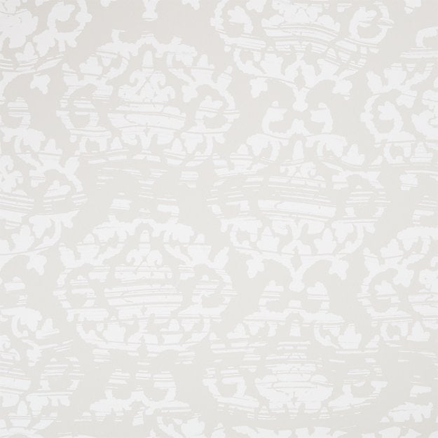 damask white and light grey traditional paste wallpaper - Image 0