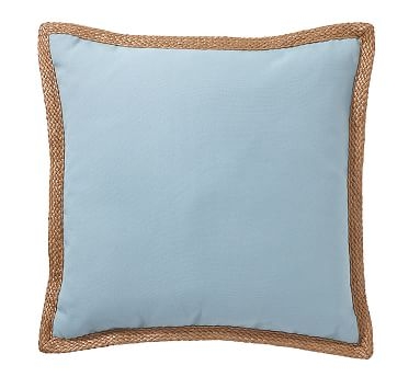 Synthetic Trim Indoor/Outdoor Pillow, 20", Aqua Mist - Image 0