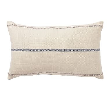 Grainsack Indoor/Outdoor Lumbar Pillow, 16x26", Blue - Image 0