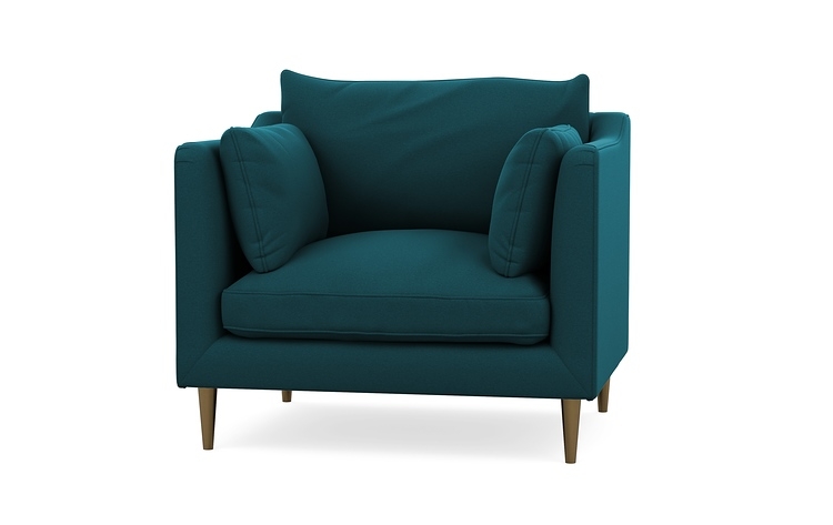 CAITLIN ACCENT CHAIR -Robin's egg, brass - Image 0