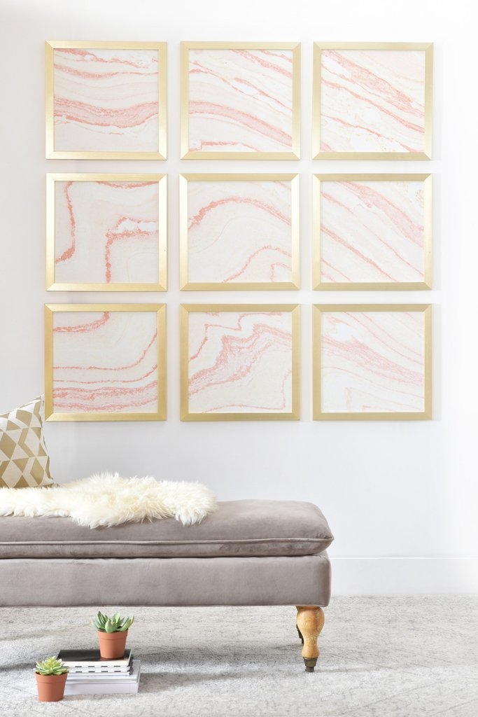 BLUSH MARBLE Wall Mural - 3' x 3' - Basic Silver Frame without - Image 0