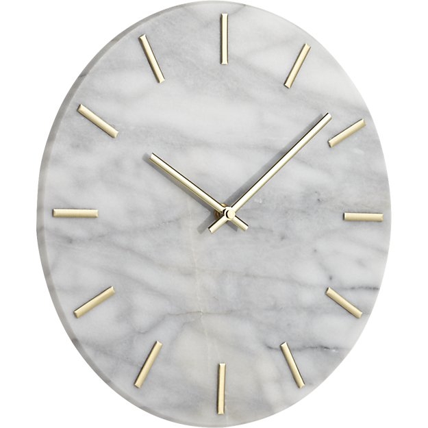 Carlo Marble and Brass Wall Clock - Image 1