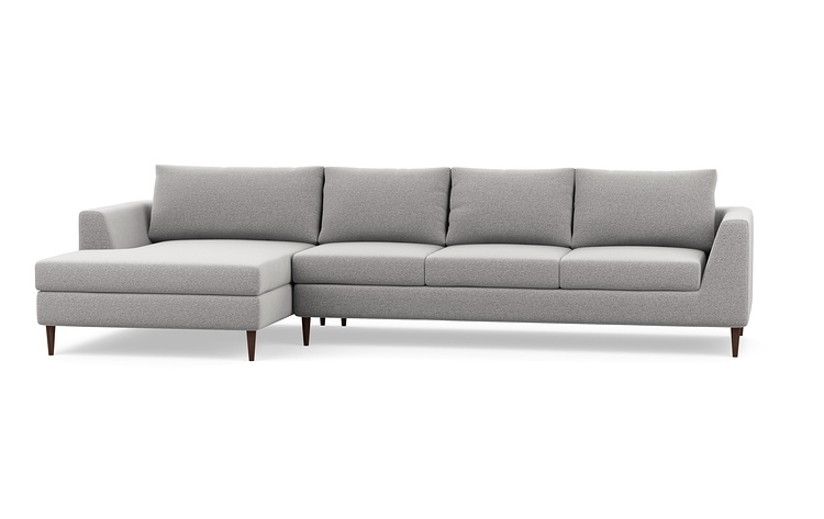 ASHER FABRIC SOFA WITH LEFT CHAISE - Ash Performance Felt - Image 0
