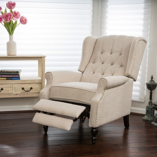 Walter Light Beige Fabric Recliner Club Chair by Christopher Knight Home - Image 0