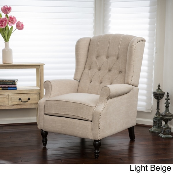Walter Light Beige Fabric Recliner Club Chair by Christopher Knight Home - Image 2