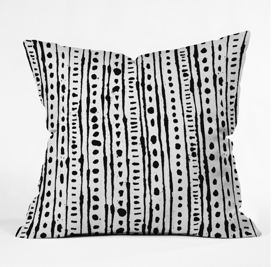 INK STRIPE Throw Pillow By Andi Bird 20 x 20" with insert - Image 0