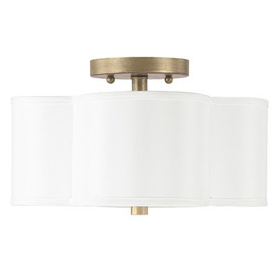 Ricco Scalloped Semi Flush Mount - 18"W - Image 1