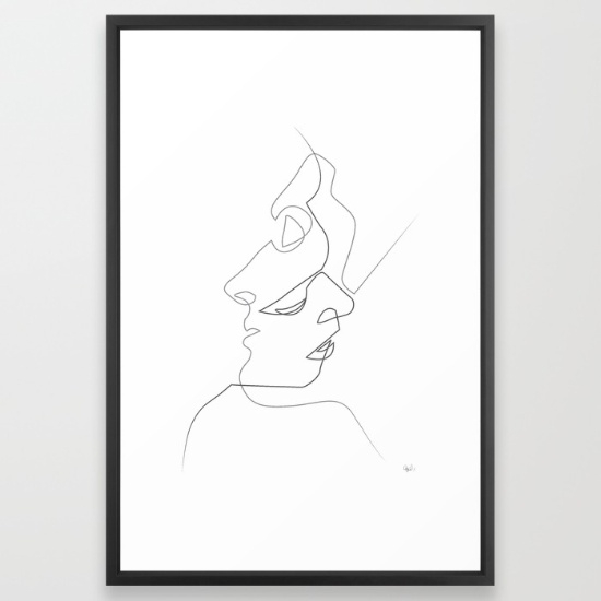 Close on white Art Print - 26" x 38" - Vector Black Frame - Image 0