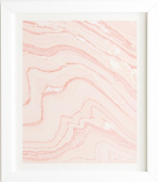 BLUSH MARBLE Framed Wall Art -Framed with mat - Image 0