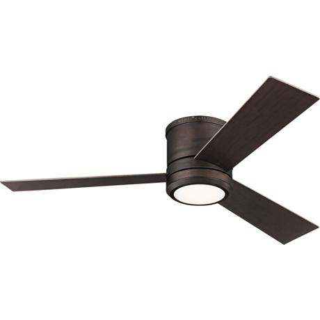 56" Clarity Max Roman Bronze LED Damp Hugger Ceiling Fan - Image 0