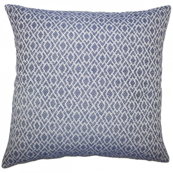 Calanthe Geometric Pillow Navy - 18" x 18" - Polyester Insert - Image 0