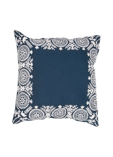 MNP18 - Traditions Made Modern Pillows, Blue, White - 18"x18" - poly Fill - Image 0