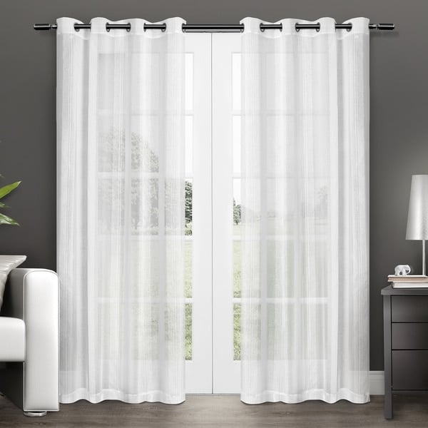 ATI Home Penny Grommet Top Sheer Curtain Panel Pair - Image 0