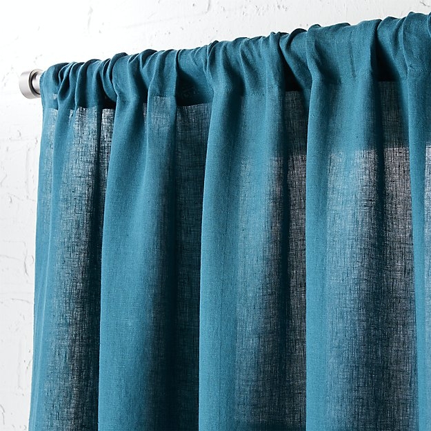 linen teal curtain panel 48"x96" - Image 0