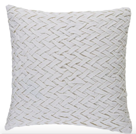 GENAVI WOVEN PILLOW, IVORY - 20" x 20" - Polyester Filled - Image 0