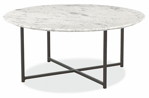 Classic Cocktail Tables in Natural Steel - Venatino marble - Image 0