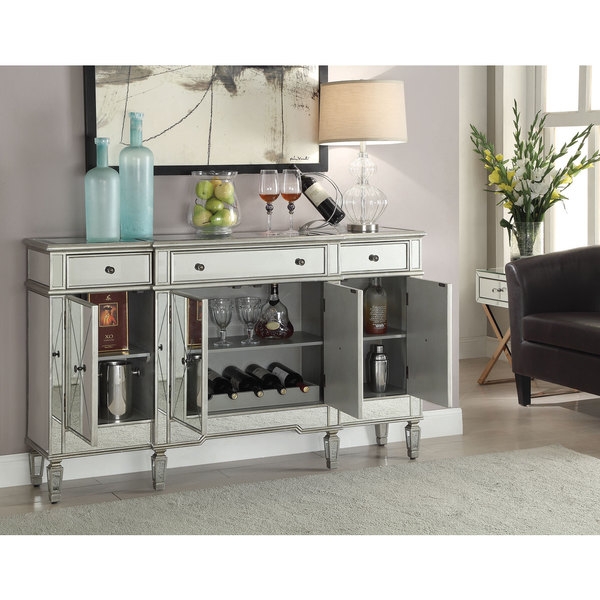 Coaster Company Silver Mirrored Finish Wine Cabinet - Image 2
