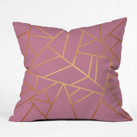 COPPER AND PINK Throw Pillow - 18" x 18" - Polyester fill insert - Image 0