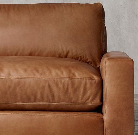 Soho Tufted Leather Ottoman - Leather Antiqued Chestnut - Image 1