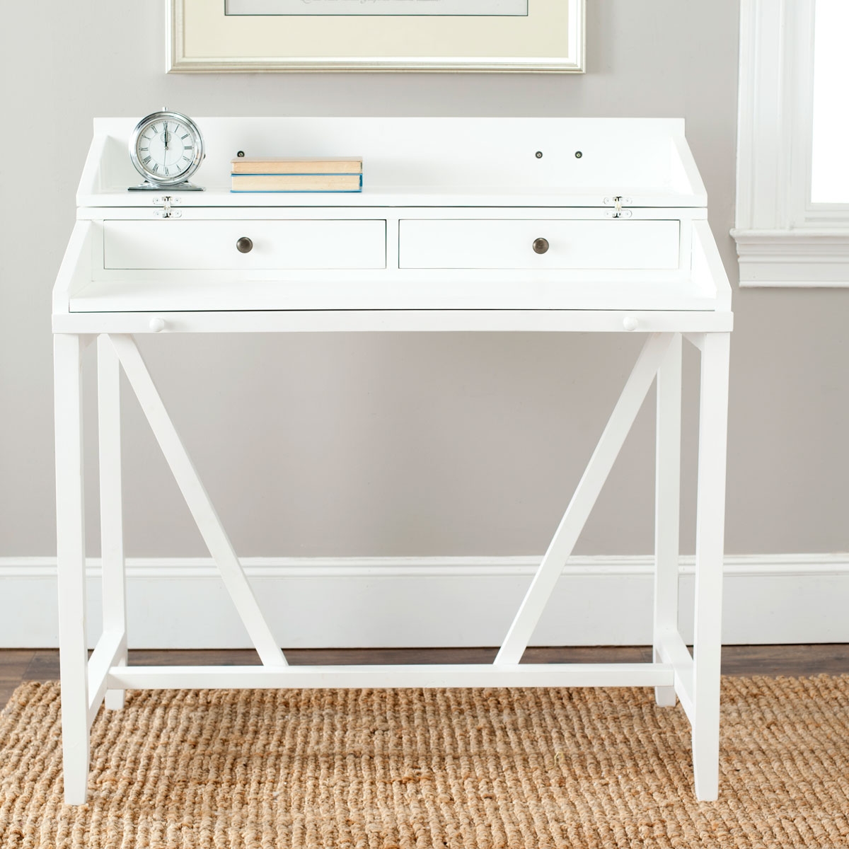 Wyatt Writing Desk W/Pull Out - White - Arlo Home - Image 3
