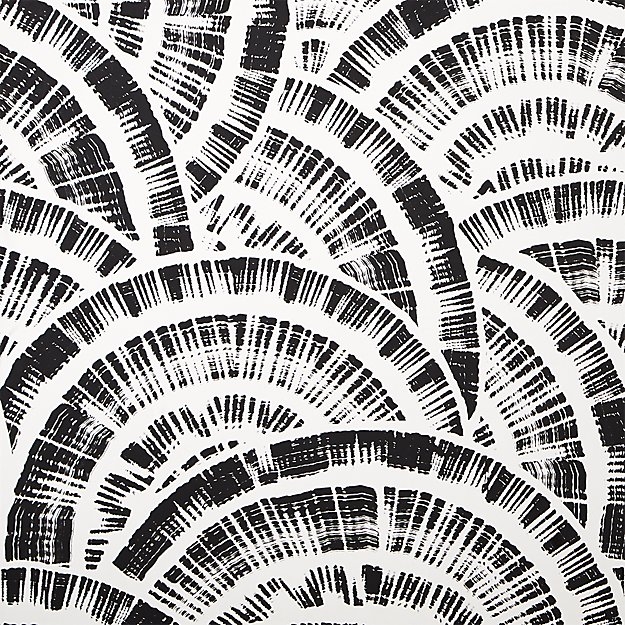 Expressionist rounds black and white wallpaper - Image 0