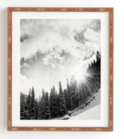 WHITE MOUNTAIN Wall Art - 14" x 16.5" - Bamboo frame - Image 0