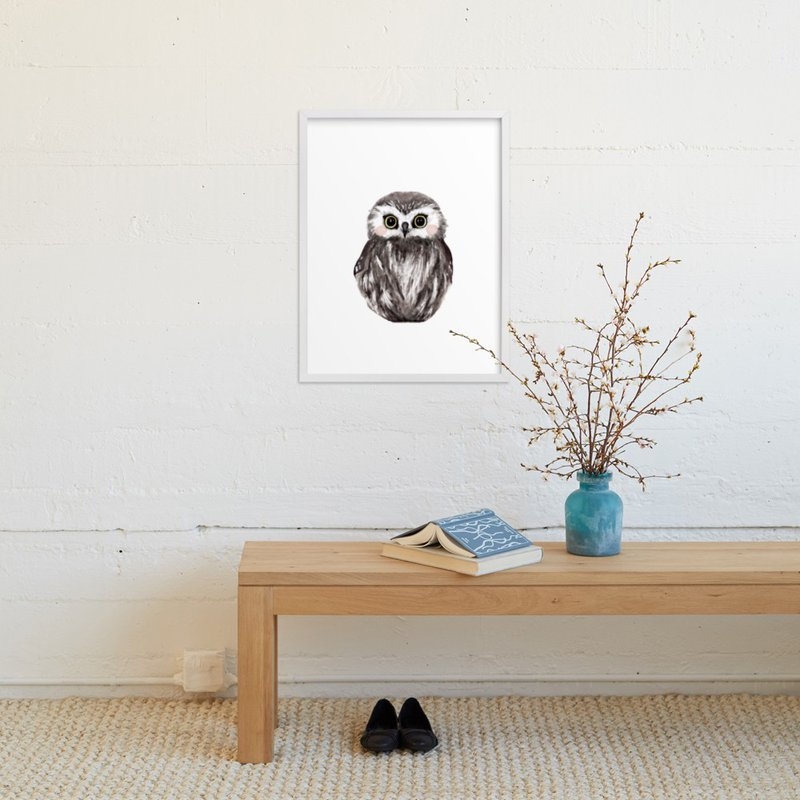 Baby animal owl - Framed no Mat - Image 1