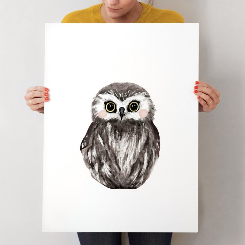 Baby animal owl - Framed no Mat - Image 3