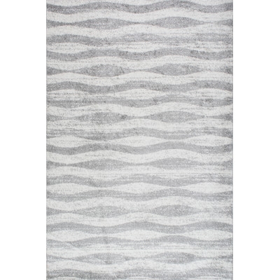 Lada Abstract Waves Gray/White Area Rug - Image 0