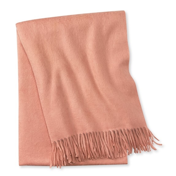 Solid Cashmere Throw, Blush - Image 0