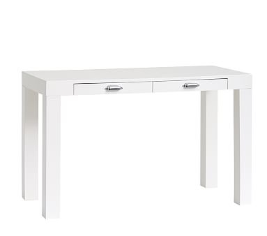 Parsons Desk with Handle, Simply White - Image 0