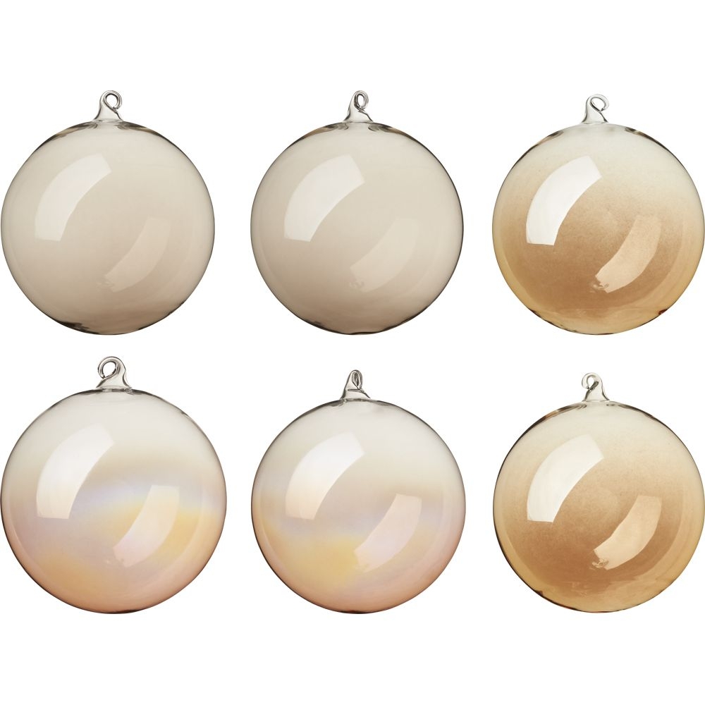 luster gold ornaments set of six - Image 0
