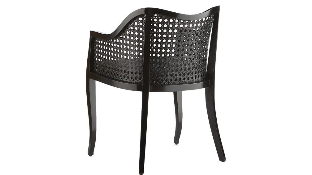 Tayabas black cane side chair with black cushion - Image 1