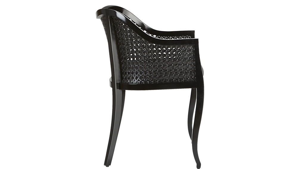 Tayabas black cane side chair with black cushion - Image 2