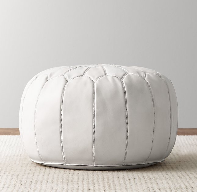 MOROCCAN LEATHER ROUND POUF - Image 0
