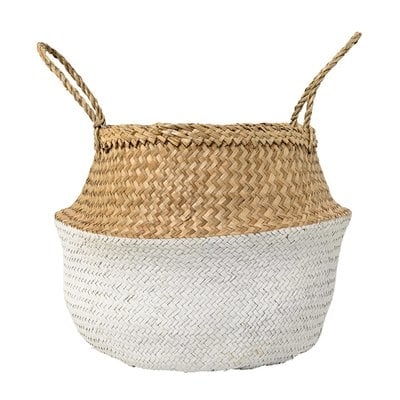 Seagrass Basket with Handles - White - Image 0