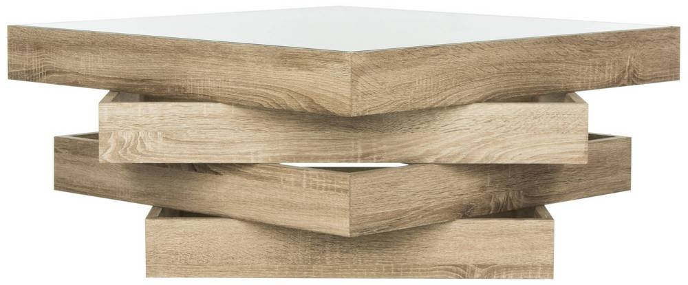 Ingvar Mid Century Geometric Wood Coffee Table - Image 1